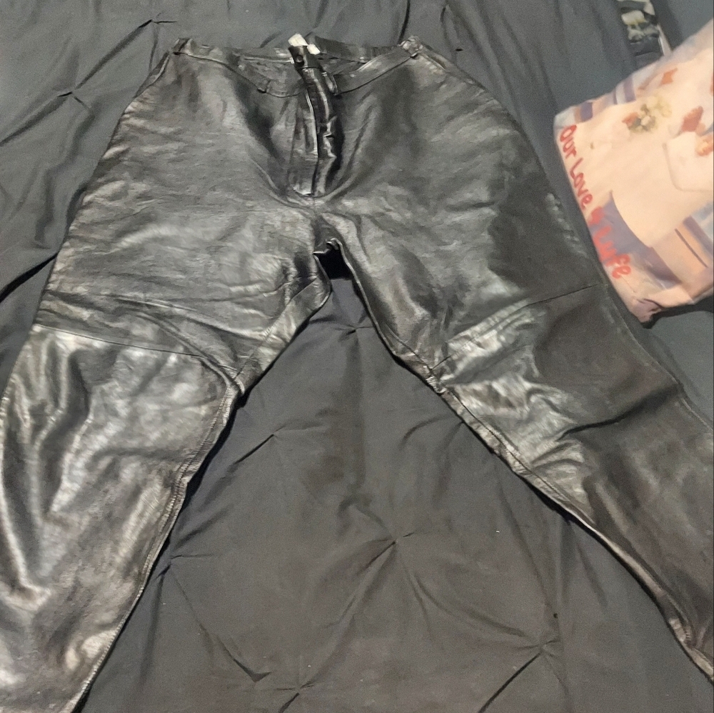 Black leather pants